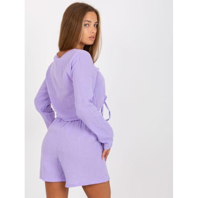 Světle fialová lehká mušelínová blůza na každý den SUBLEVEL Fialová, L/XL