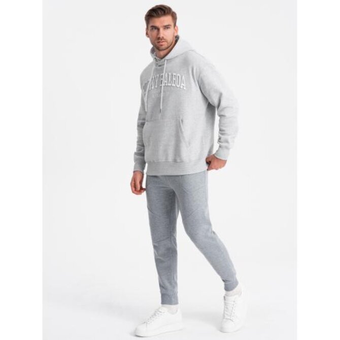 Pánské tepláky joggers - šedý melír V3 Šedá, XL