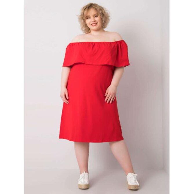 Dámské šaty plus size španělské KEILY červené Červená, 2XL