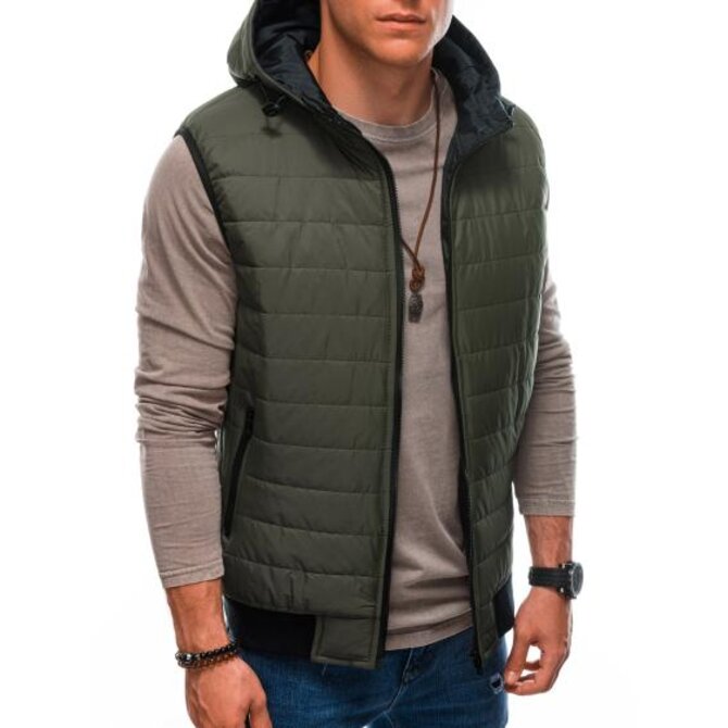 Pánská prošívaná vesta DREW khaki Khaki, XL