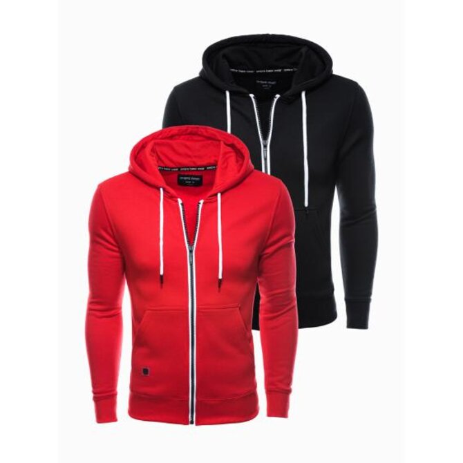 Pánská mikina na zip CLARK mix 2-pack Červená, L