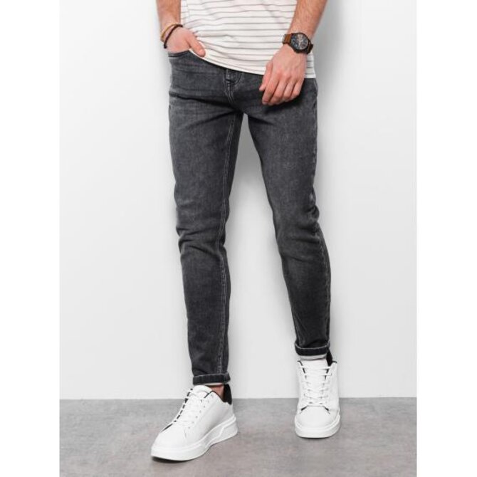 Pánské džínové kalhoty SKINNY FIT graphite V3 OM-PADP-0101 Tmavě šedá, XXL