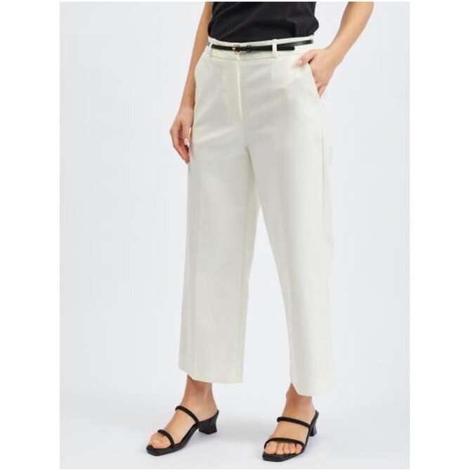 Bílé dámské culottes kalhoty Bílá, 38