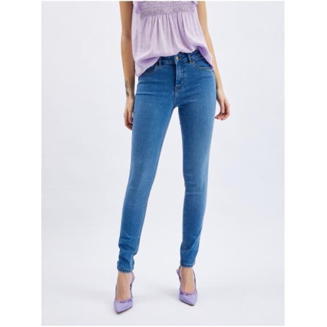 Modré dámské skinny fit džíny Modrá, 36