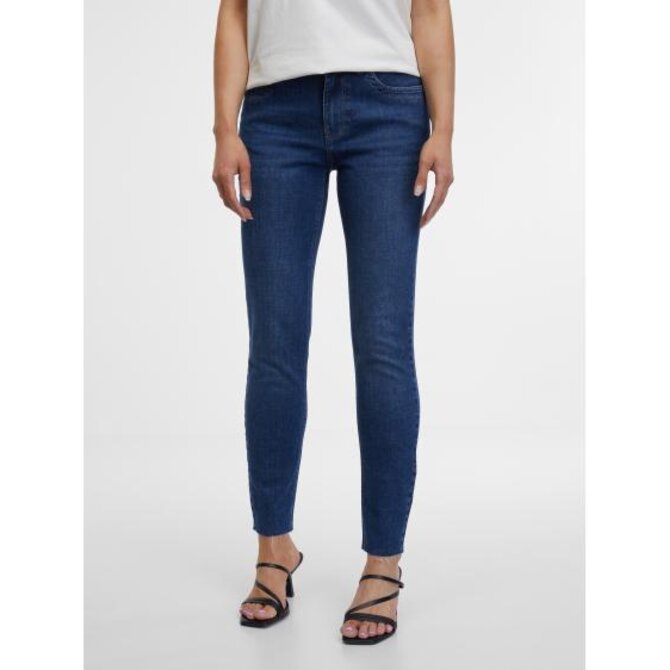 Tmavě modré dámské skinny fit džíny Modrá, 34