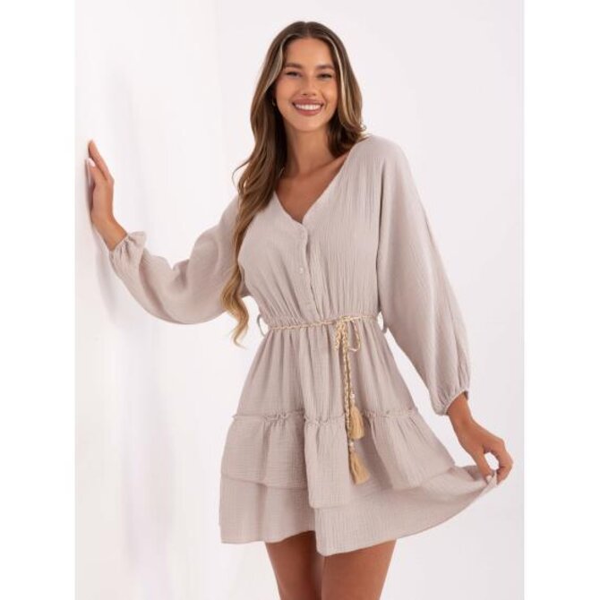 Béžové boho mušelínové šaty Béžová, Univerzální