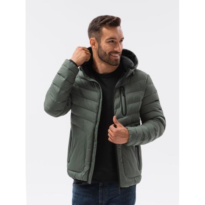 Pánská bunda zateplená CLAY khaki barva Khaki, XL