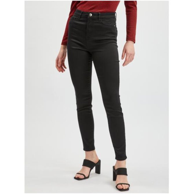 Černé dámské skinny fit kalhoty Černá, 36
