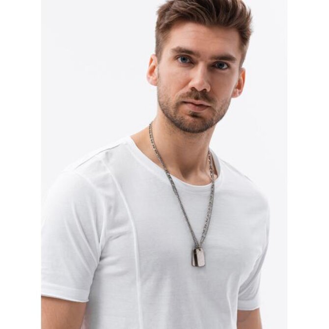 Pánské hladké tričko TOBY bílé Bílá, XXL