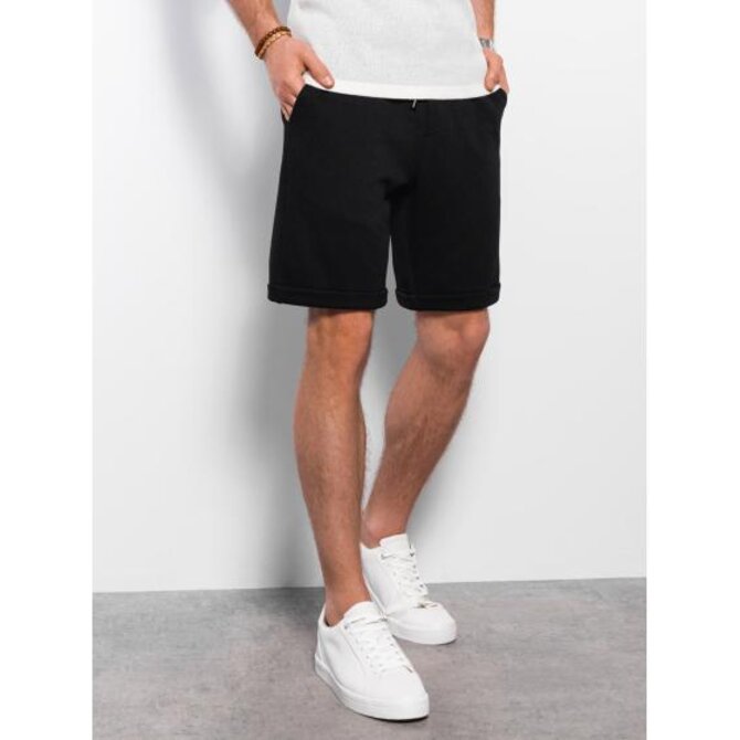 Pánské pletené šortky V2 OM-SRCS-0107 černé Černá, S