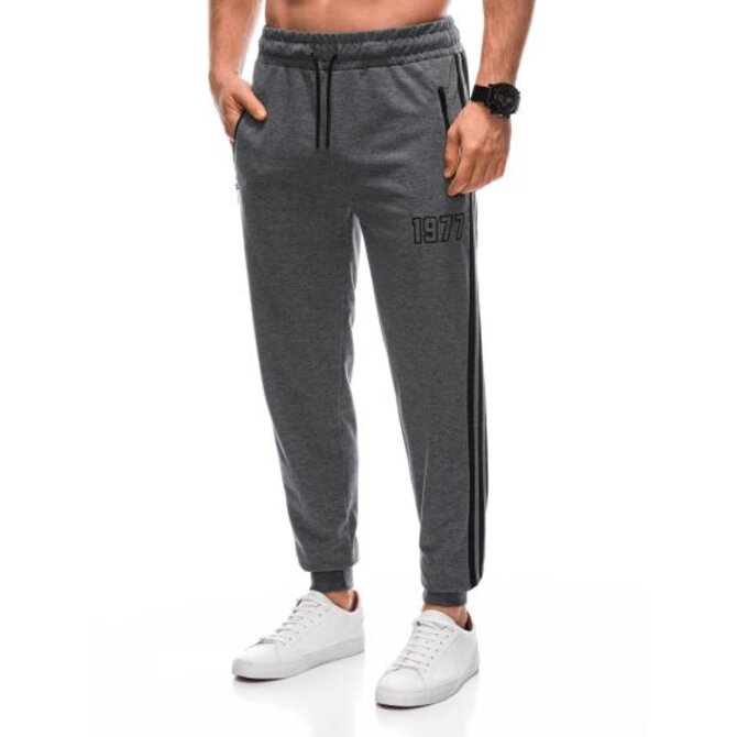 Pánské tepláky P1414 šedé Šedá, M/L
