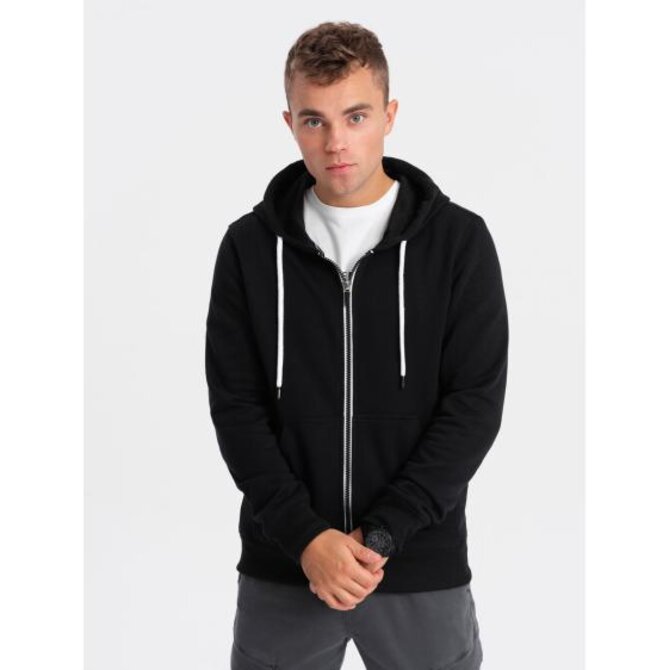 Pánská mikina na zip BASIC černá Černá, S