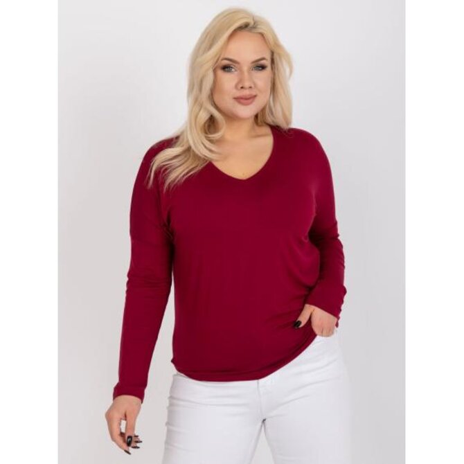 Dámská halenka z viskózy plus size ELISA bordó Kaštanová, Univerzální