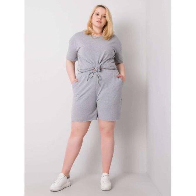 Dámské šortky plus size WINNIE šedé Šedá, 2XL