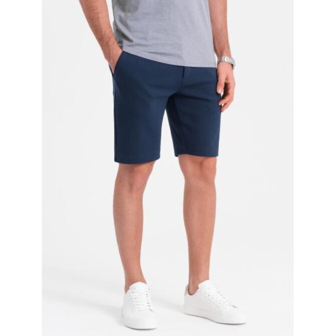 Pánské šortky SLIM FIT tmavě modrá melanž Námořnická modrá, S