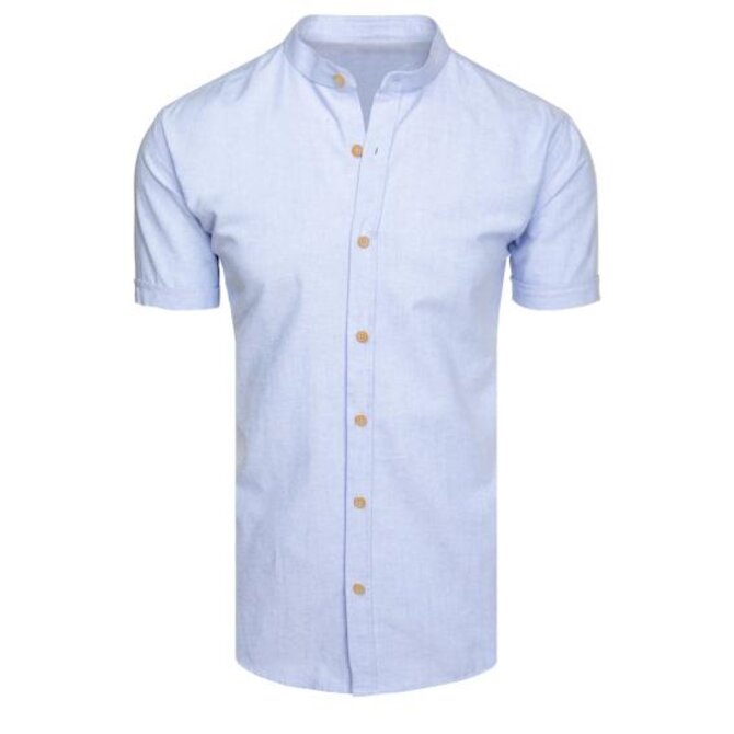 Pánská košile s krátkými rukávy, modrá Modrá, 3XL