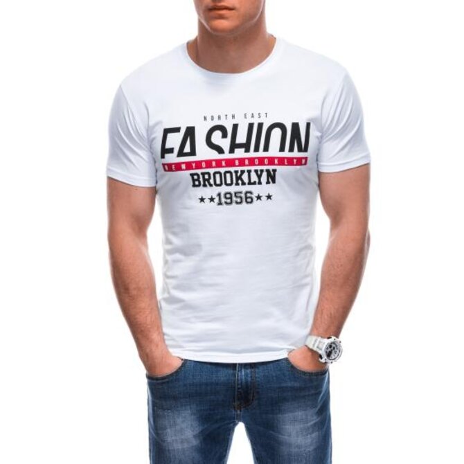 Pánské tričko S1933 bílé Bílá, XXL/3XL