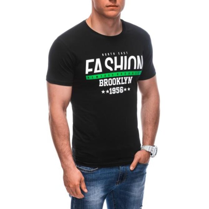 Pánské tričko S1933 černé Černá, XXL/3XL