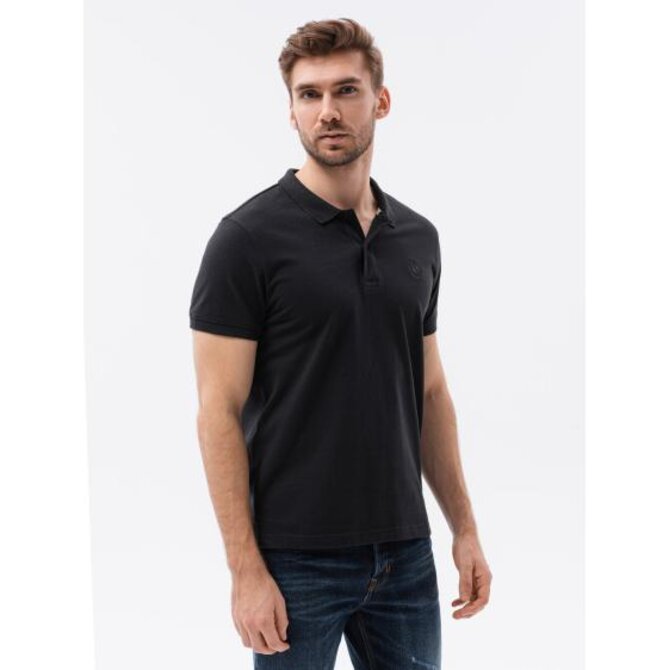 Pánská  polokošile S1374 černá Černá, XL