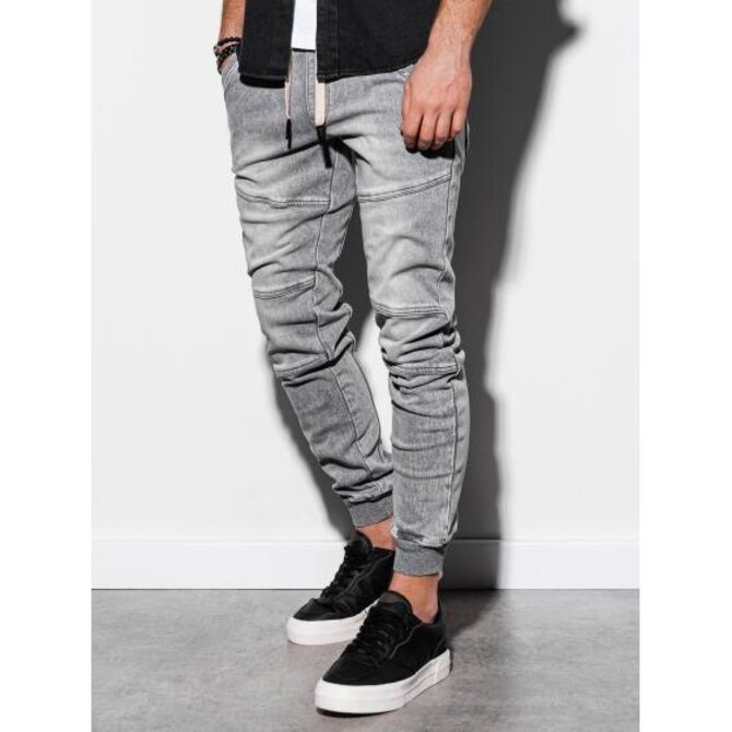 Pánské džíny joggers P551 šedé Šedá, L