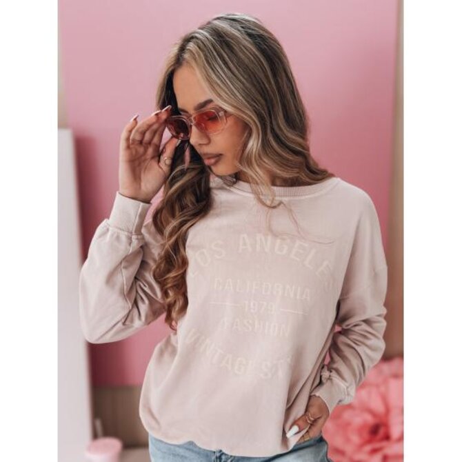 Dámská mikina one size oversize KALISTYLE pudrově růžová Růžová, Univerzální