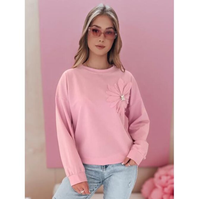 Dámská mikina oversize FLORINE růžová Růžová, Univerzální