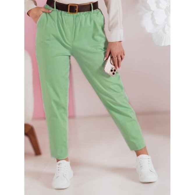 Dámské kalhoty s páskem SOFELIA světle zelené Světle zelená, Univerzální