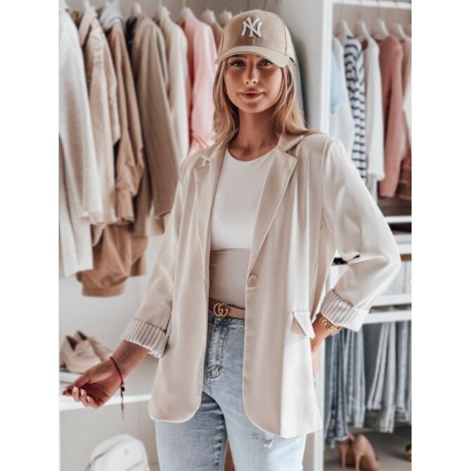 Dámské sako RESIDAL, jedna velikost, oversize, světle béžová Béžová, Univerzální