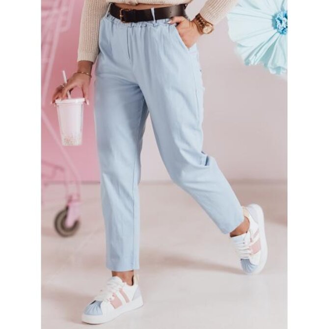 Dámské kalhoty casual s páskem SOFELIA modré Světle modrá, Univerzální