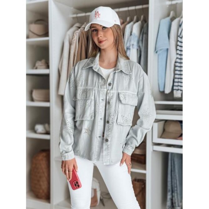 Dámská přechodová bunda STRASHINE s hvězdami, světle šedá, velikost L Světle šedá, Univerzální