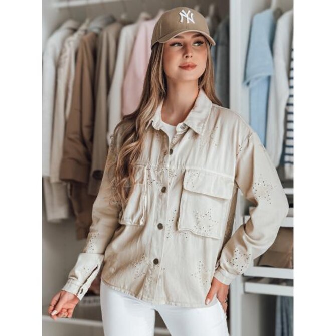 Dámská přechodová bunda STRASHINE s hvězdami, cappuccino, velikost L Béžová, Univerzální