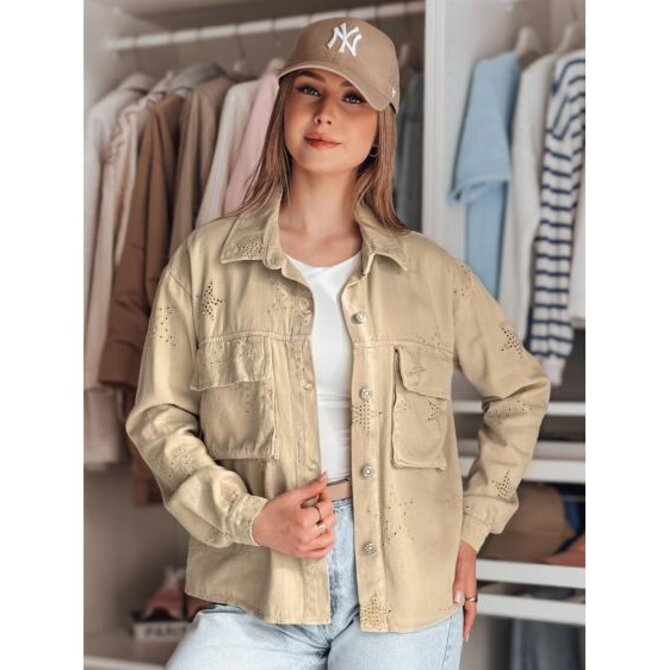 Dámská přechodová bunda one size se hvězdami STRASHINE hnědá Karamelová, Univerzální