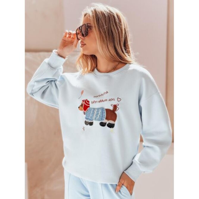 Dámská oversize mikina s výšivkou DOGSWEETY, modrá Modrá, Univerzální