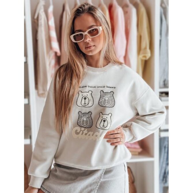 Dámská oversize mikina s medvídky MISOBEARS šedá Světle šedá, Univerzální