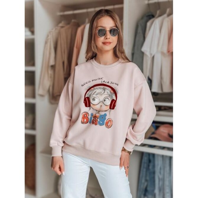 Dámská oversize mikina s potiskem LALA VIBE růžová Růžová, Univerzální