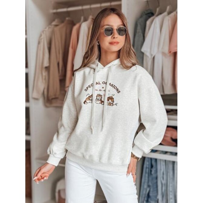 Dámská oversize mikina s kapucí SPECIAL KITTY šedá Břidlicová, Univerzální