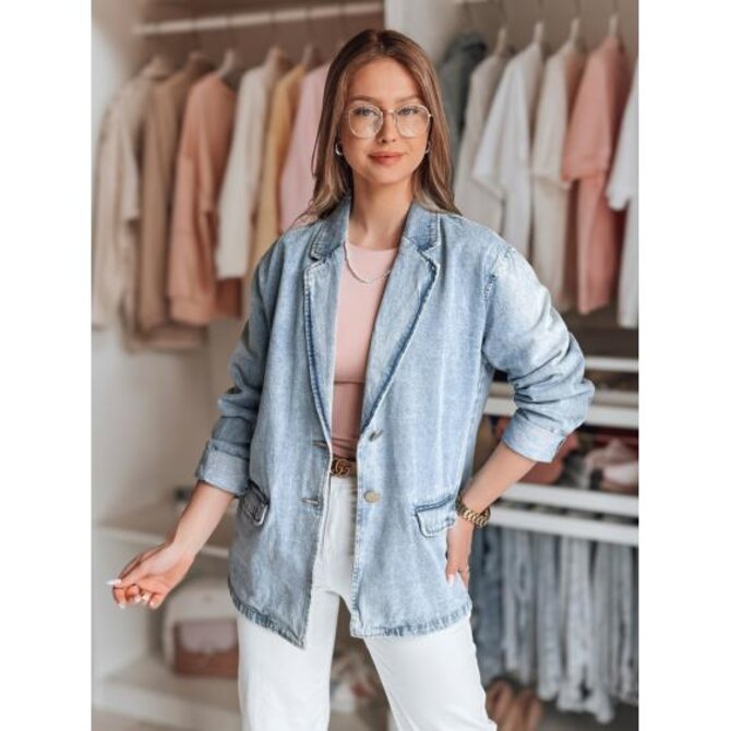 Dámská oversize džínová bunda RUNAWAY modrá Modrá, Univerzální