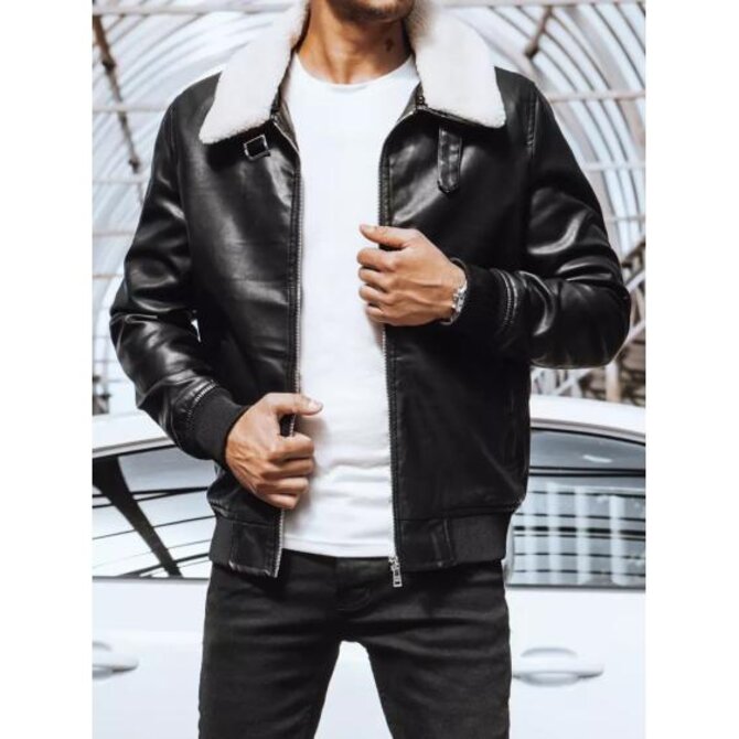 Pánská bunda koženková CRISS černá Černá, XXL