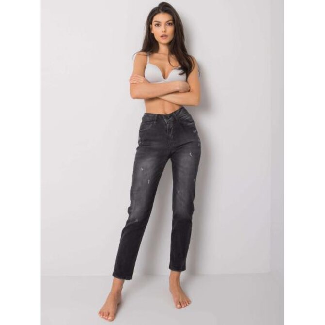 Dámské džíny LADONN tmavě šedé Tmavě šedá, 26