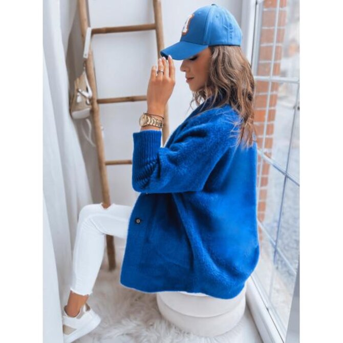 Dámský kabát z alpaky RITA II modrý Modrá, Univerzální