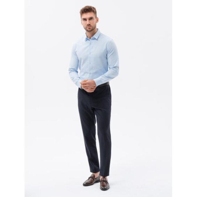 Pánská košile s dlouhým rukávem -SLIM FIT světle modrá Světle modrá, XXL