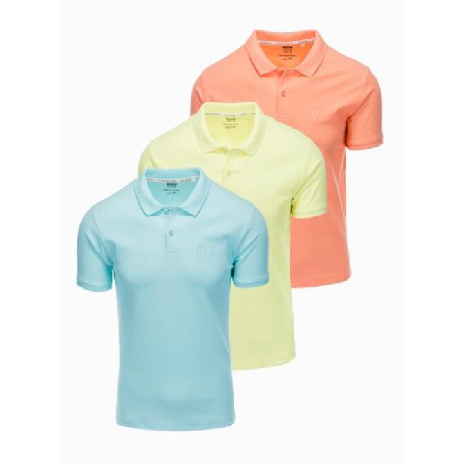 Sada pánských polokošil pique V14 Z28 3-pack mix Černá, XL