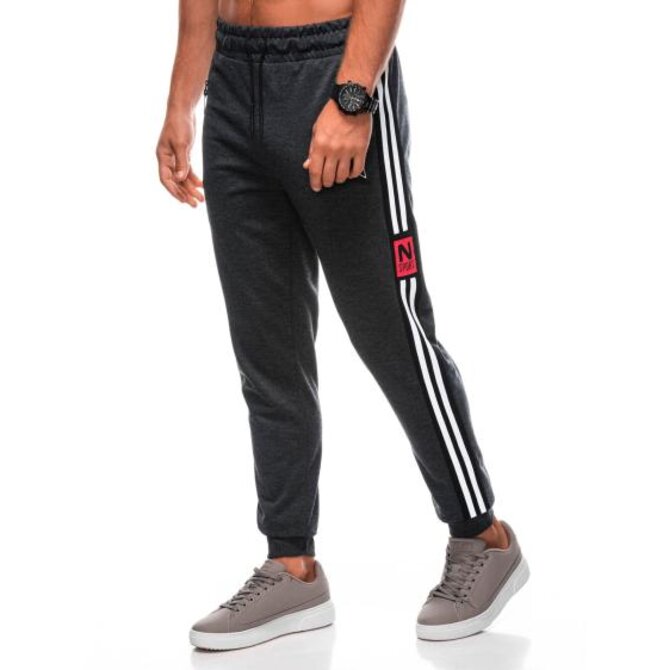 Pánské tepláky P1495 tmavě šedé Tmavě šedá, XXL/3XL