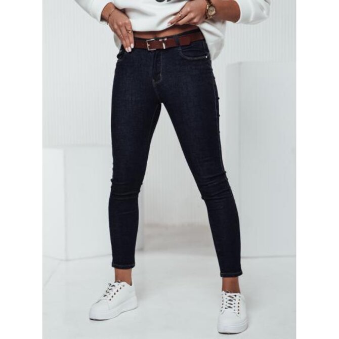 Dámské džíny JEANLINE skinny s páskem Modrá, s30