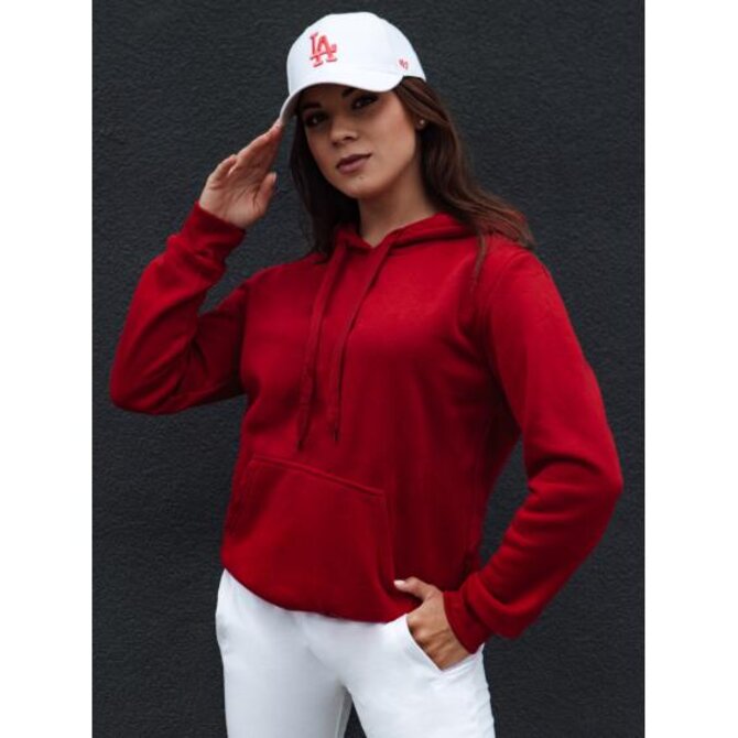 Dámská mikina BASIC s kapucí červená BY1336 Červená, XL
