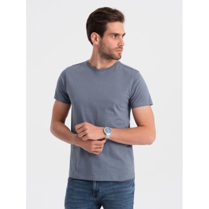 Pánské bavlněné tričko Classic BASIC V5 OM-TSBS-0146 denim Modrá, M