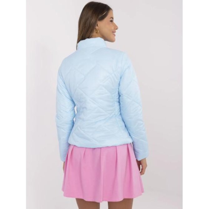 Světle modrá prošívaná bunda se zipem Světle modrá, Univerzální