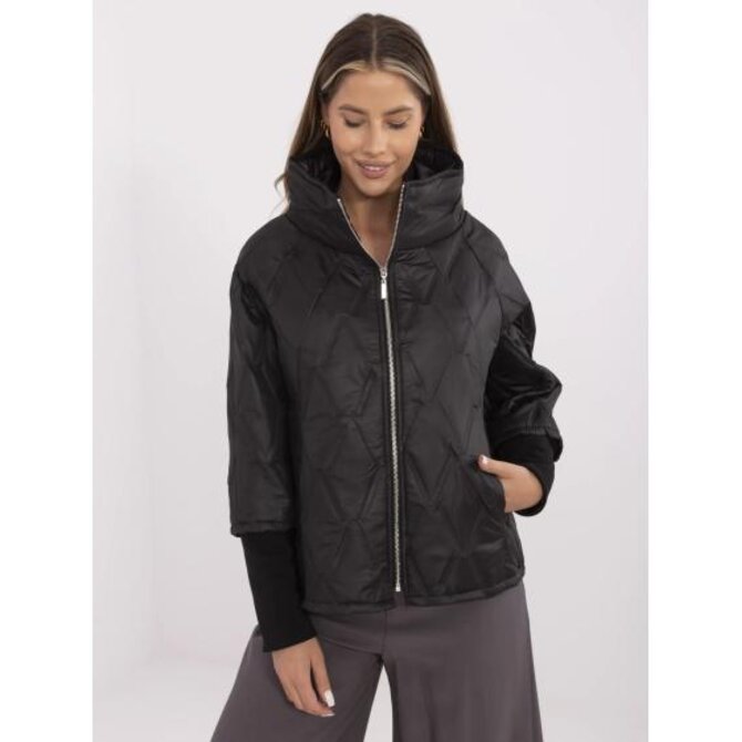 Černá dámská přechodová bunda s prošíváním Černá, Univerzální