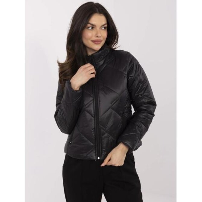 Černá přechodová bunda bez kapuce Černá, Univerzální