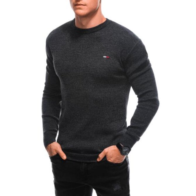 Pánský svetr E228 tmavě šedý Tmavě šedá, L/XL